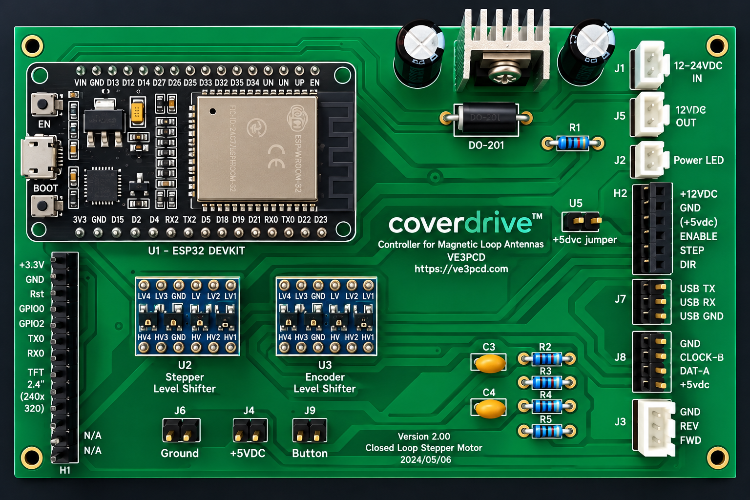 Coverdrive ESP32 Controller PCB