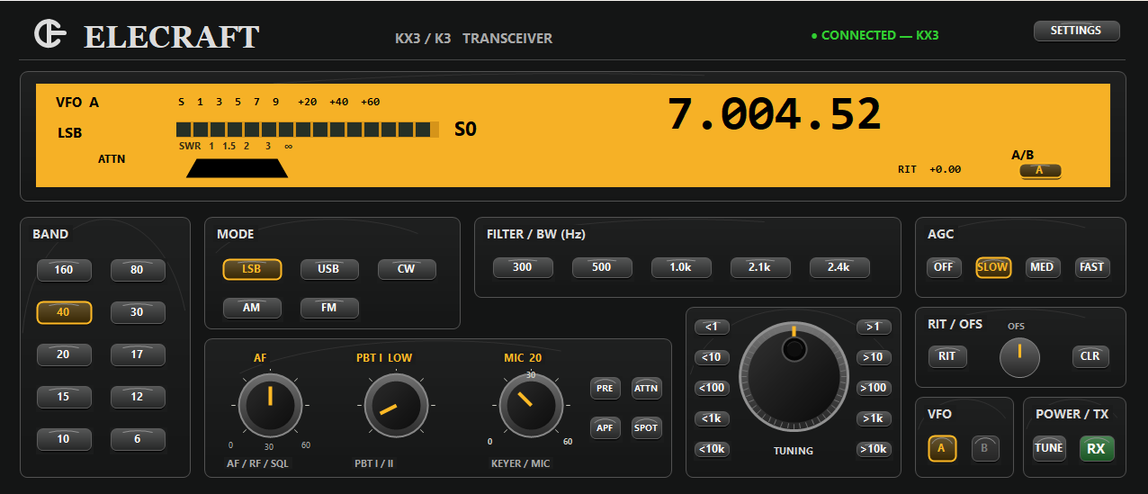 PCD Remote Station Elecraft KX3 interface