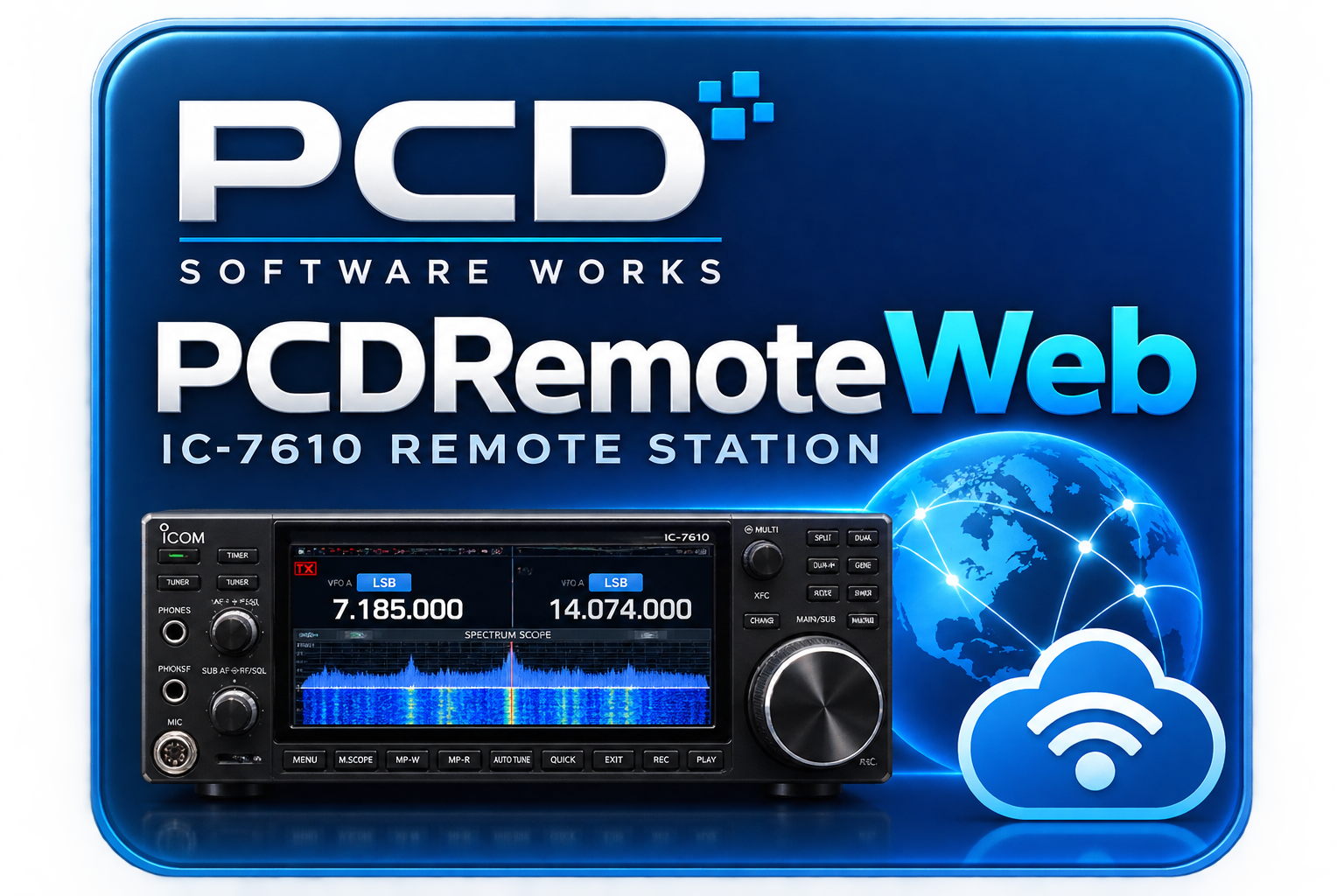 PCDRemoteWeb IC-7610 radio station promotional view