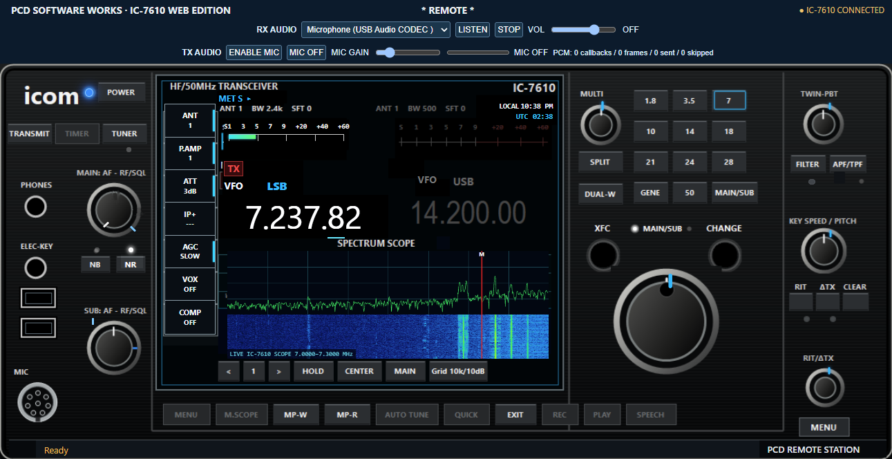 PCDRemoteWeb remote station browser interface
